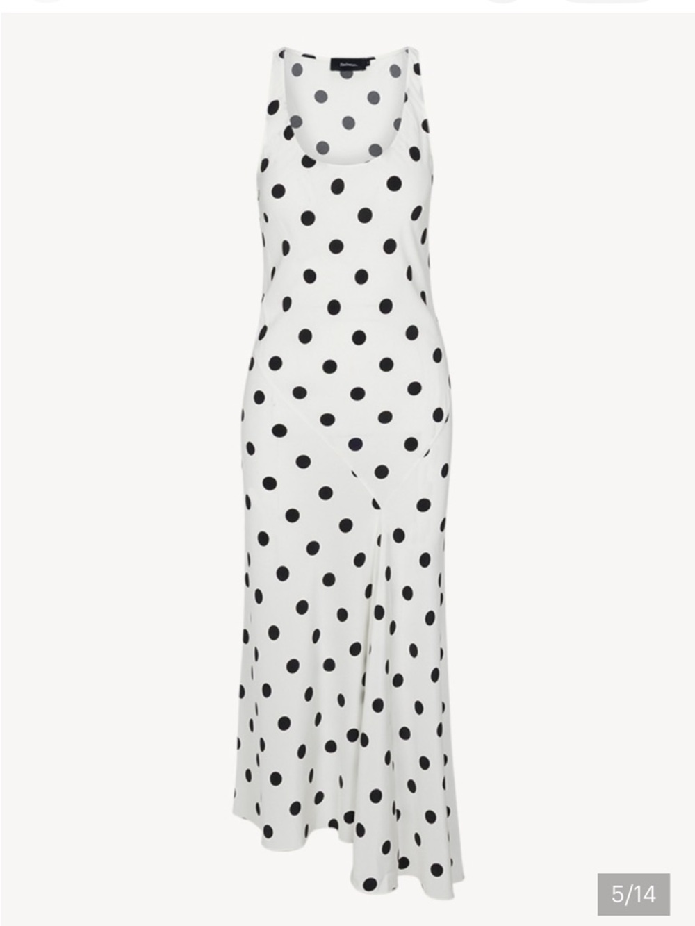 NWT Realisation Par White with Black Polka Dot Midi Slip Dress